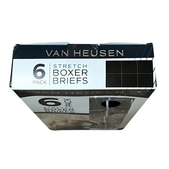 Van Heusen Stretch Boxerbriefs 6-Pack Black Size Small (28-30) NWT - Picture 3 of 10